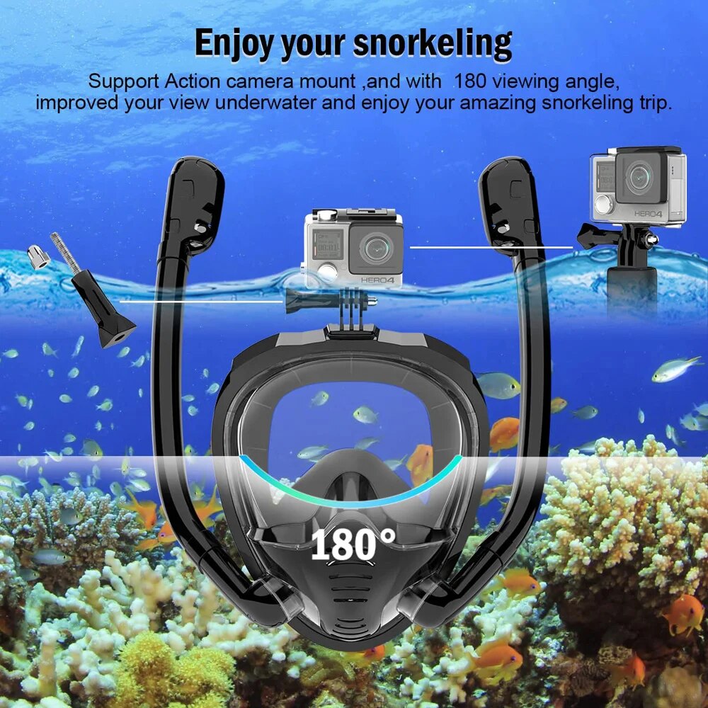 Full Face Snorkel Mask 180°Pan - đánh giá và giá Snorkel Mask Full Face