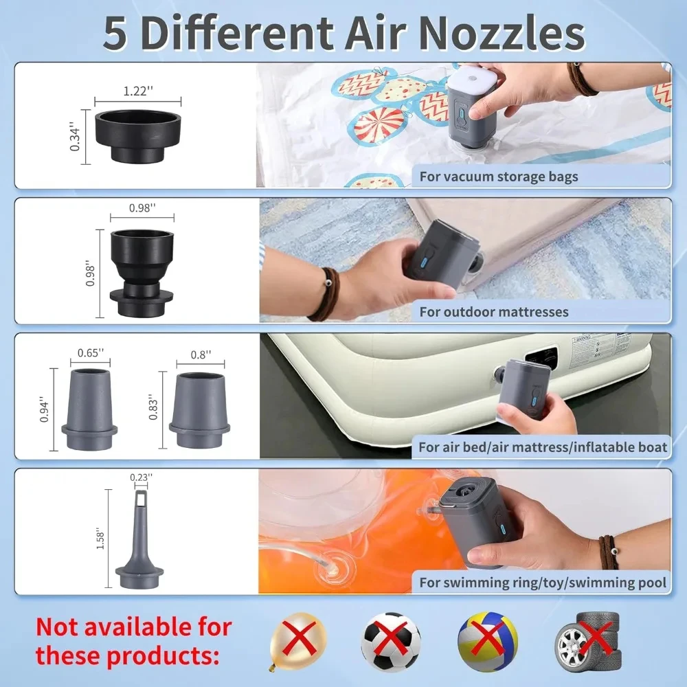Mini Portable Air Pump with 13 - đánh giá và giá Pool Lounger Inflatable