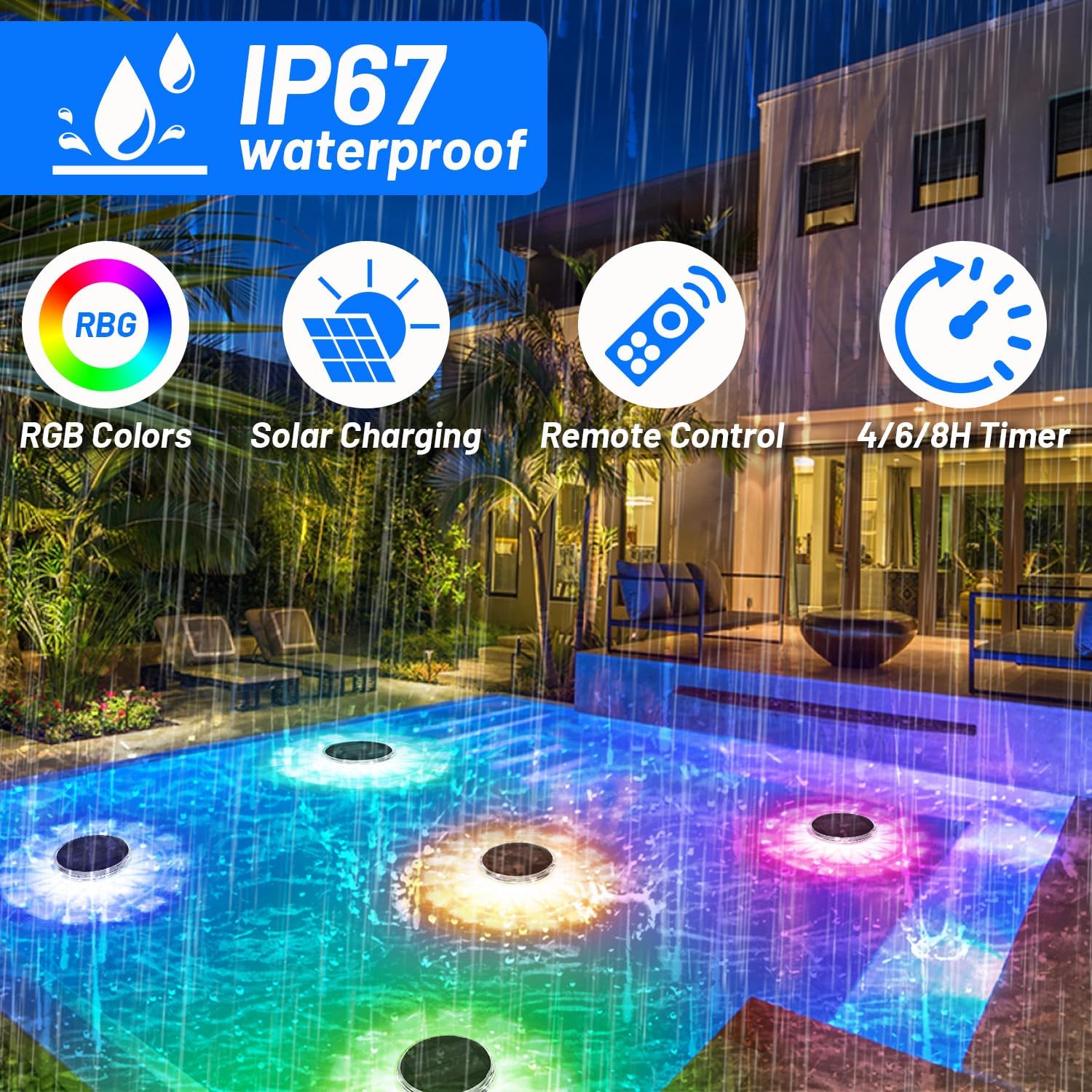 Pool Lights,Solar Rechargeable - đánh giá và giá Pool Light Solar Rechargeable