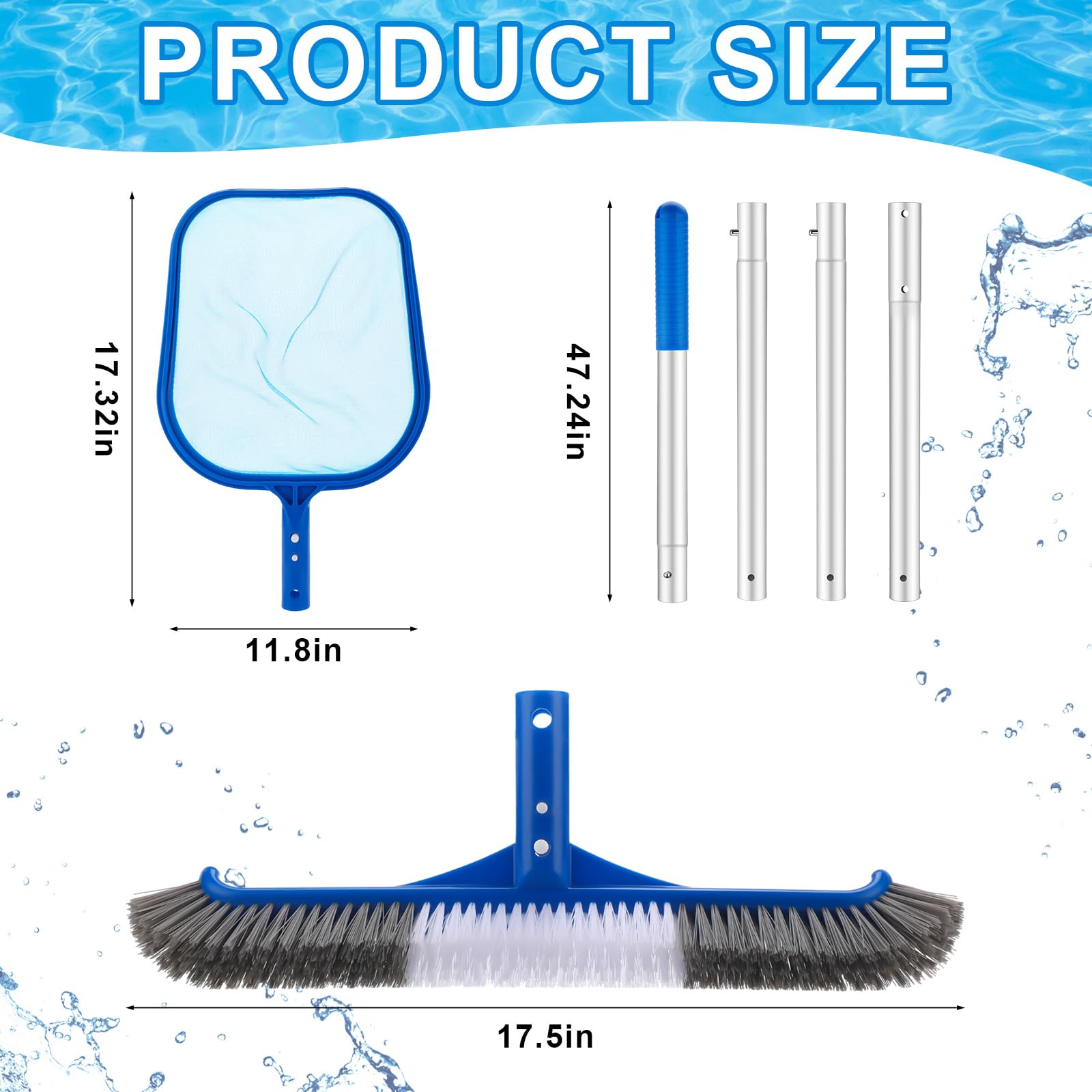3 Pcs Pool Cleaning Kit with H - đánh giá và giá Pool Skimmer Net